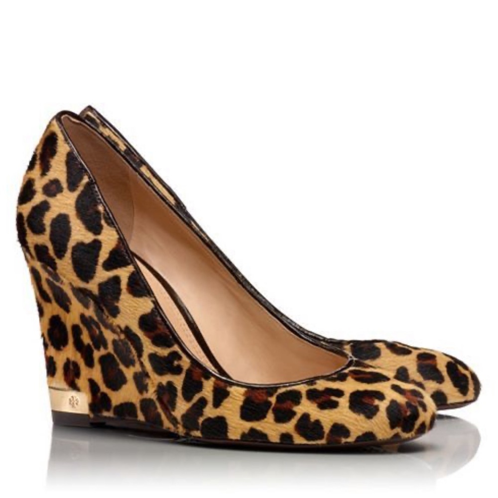 Tory Burch Astoria 90MM Wedge Ocelot Leopard-8.5